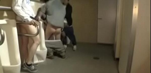  Asian slut fucked in public toilet